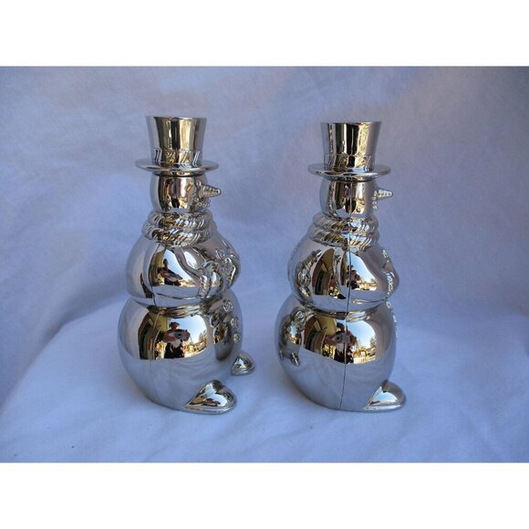 Christmas snowmen salt pepper shakers International silver‎ Holiday decor - Picture 7 of 8